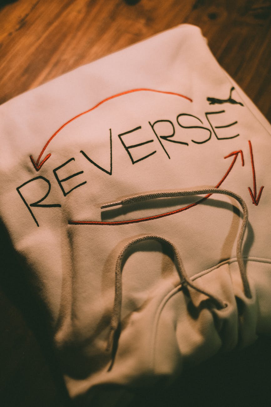 close up of a folded sweatshirt